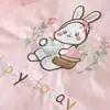 Cortavientos con Capucha y Mangas Raglán Dulce para Bebés y Niños Pequeños, Chaqueta Cortavientos Impermeable para Exteriores con Bordado de Letras y Conejo Lindo para Niños
