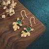 Diseño estilo palaciego aretes retro de carpa dorada engastados con calcedonia aretes rojo sur joyería de Red de moda suministro en vivo