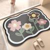 Alfombrilla de baño absorbente de diatomeas, alfombrilla antideslizante para puerta de inodoro