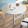 Mesa plegable extra gruesa de acero inoxidable, mesa de comedor redonda grande estilo restaurante, adecuada para apartamentos pequeños, propiedades de alquiler, casas rurales