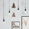 Adornos Colgantes Creativos Árbol de Navidad Decoración para Fiestas Navideñas Guirnalda de Árbol 3D con Purpurina Arreglo de Ambiente Diseño de Banderín