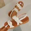 Sandalias de Playa Casuales Cómodas Antideslizantes de Suela Plana y Punta Redonda con Velcro para Mujer Moda Tallas Grandes Sandalias para Mujer