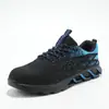 Zapatos de Protección Laboral Tejidos de Punto Transfronterizos para Hombre, Puntera de Acero, Antimpacto, Antipenetración, Ligeros, Cómodos, Antiolor, Resistentes al Desgaste, Antideslizantes, Zapatos de Seguridad Protectores