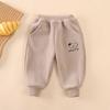Calça Bebê Forrada com Fleece Espessa Outono e Inverno Nova Calça de Moletom Fleece Infantil Ollie Casual Quente Longa para Meninos e Meninas