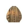 Suéter cárdigan de cuello en V para hombre, otoño e invierno, estilo retro japonés, casual y moderno, chaqueta de punto elegante y holgada