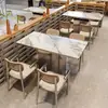 Mesas y Sillas de Ratán de Alta Gama Personalizadas para Hotel, Sofás tipo Cabina Comerciales de Acero Inoxidable para Restaurante Chino, Sillas de Comedor para Restaurante de Hot Pot