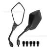 Espejo Retrovisor de Motocicleta Transfronterizo Modificado Reflector de Campo de Visión Amplio Patrón de Serpiente Espejo Cuadrado Horizonte Espejo Retrovisor para Vehículo Eléctrico