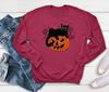 Suéter europeo y americano de Halloween de calabaza gato fantasma top de otoño jersey de cuello redondo top holgado