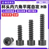 Tornillos autorroscantes de acero al carbono de alta resistencia 8.8 con cabeza de copa y hexágono interior, tornillos autorroscantes de cola plana HB oxidados en negro m2m4