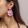 EZ4804 Llegada Nueva Transfronteriza Europea y Americana Flor de Tela Pendientes Hechos a Mano Lafitras Joyería de Flores Elegantes para Mujeres
