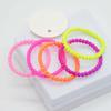 Exquisita diadema para niños, goma de pelo colorida, cuerda para el pelo de arcoíris con cuentas para niños, goma pequeña de dos colores de boutique, joyería al por mayor