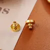 Novos Plugues de Orelha Classudos Banhados a Cobre Ouro Real 18K, Espessados, Antiderrapantes, Fixos e que Não Caem Tampões de Orelha com Brincos, Brincos e Plugues de Orelha DIY