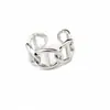 Anillos Abiertos de Acero de Titanio con Plumas en Stock del Fabricante, No se Desvanecen, Anillos de Acero Inoxidable con Diseño Único, Joyería al por Mayor