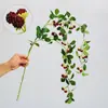 Planta de Simulação Mori Galho de Fruta Silvestre Framboesa Videira com Frutas Penduradas Flor Artificial Fruta Vermelha Fruta da Sorte Cenário Layout Flor Decorativa