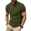 Camiseta de Manga Corta para Hombre de Verano Amazon Transfronterizo Comercio Exterior Secado Rápido Moda Casual Estilo Americano Camisa Polo Henry