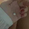 Collar de azúcar cuadrado pequeño de plata de ley S925 para mujer, lujo ligero, nicho, alta calidad, cadena para clavícula completamente de diamantes, collar de circonita elegante y versátil