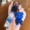 Criativo colorido camaleão urso carro chaveiro desenho animado pingente corrente homens e mulheres boneca personalidade bolsa pequeno presente