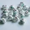 Decalque em Forma de Coração Cerâmica Colorida Furo Médio Contas de Cerâmica Estilo Chinês Artesanal Acessórios DIY Acessórios para Pulseira Colar Material