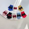 Lindos Guantes de Invierno Peludos Cálidos y Resistentes al Frío a Prueba de Viento para Estudiantes, Ciclismo, de Cinco Dedos, con Lazo, de Felpa y Tejidos para Mujeres
