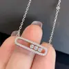 Collar de Tres Diamantes Tachonado de Diamantes de Moda para Mujer con Cierre Móvil Chapado en Oro de 18 Quilates, Cadena para Clavícula de Gama Alta de Nicho