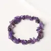 Pulsera de Círculo Único de Grava de Citrino Natural Pulsera de Cuerda Elástica de Piedra Cruda Asimétrica Estilo Fresco, Sencillo y Versátil
