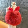 Llavero Creativo de Orejas de Conejo de Peluche Dibujo Animado Lindo Colgante para Bolso Llavero de Coche Agarra Regalo Pequeño Al por Mayor