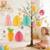 Decorações Penduradas de Bola de Favo de Mel Coelho Cenoura Transfronteiriças Decorações de Festa de Páscoa Suprimentos para Decoração de Ambiente de Sala de Aula