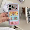 Funda de verano de cuadros de dibujos animados de gato KT con lunares, adecuada para iPhone 17, Apple 18 Pro Max, 16 con cadena para colgar, 15