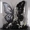 Decoración de ventana de exhibición de flores artificiales de mariposa gigante, soporte de mariposa floral, flor decorativa para accesorios de fotos y exhibición