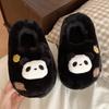 Zapatos de Panda de Piel Suave, Cómodos y Lindos, Estilo Nuevo de Invierno para Mujer, Pantuflas Casuales de Algodón con Forro de Felpa Cálido para Interiores