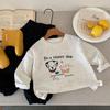 Camiseta Infantil Bangcheng 2026 Otoño Nueva Niños Perro Lindo Estampado Cuello Redondo Holgada Casual Camiseta Básica