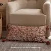 Estilo vintage francés almohada decorativa con borlas florales bordadas muestra de habitación muebles suaves cojín decoración de B&B estilo campestre americano cojín lumbar