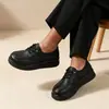 Sapatos de Couro Femininos de Primavera Transfronteiriços Sola Macia Antiderrapante Sapatos Femininos Individuais Confortáveis para o Trabalho Baixo Slip-on Mocassins Planos