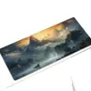 Alfombrilla de ratón con paisaje de tinta, tamaño extragrande con borde de bloqueo de precisión estilo chino para oficina/hogar, alfombrilla antideslizante para escritorio, alfombrilla para escritorio de teclado de computadora