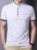 Camiseta de Manga Corta de Algodón 95% para Hombre Verano Casual Moda Cuello Media Manga Transpirable Estilo Coreano Camiseta Moderna Corta para Hombre