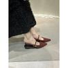 Sandalias de Punta Estilo Retro Francés para Mujer, Zapatos de Noche de Una Línea para Primavera y Verano con Espalda Vacía, Zapatos Planos de Punta