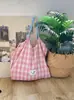 Bolso Tote de Hombro a Cuadros Fresco, Bolso Commuter de Gran Capacidad, Bolso Estilo Hada Gentil, Bolso de Tela Casual y Versátil para Estudiantes