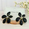 Nuevos Pendientes de Perla con Goteo de Aceite de Flor Colorida con Diseño Elegante, Exquisitos Pendientes de Acero Inoxidable, Pendientes de Florales de Lujo Ligero