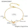 Miduoduo Joyería Transfronteriza Árbol de la Vida Moderno y Sencillo Incrustado con Circonita Tobillera Acero Inoxidable Chapado en Oro Real de 18K No se Desvanece
