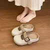 Pantuflas de Lino con Hebilla Estilo Coreano y Punta Reforzada para Mujer 2026 Verano Nuevas Suela Gruesa que Aumenta la Altura Transpirables de Lino para Exteriores