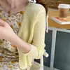 Cárdigan de punto blanco para mujer, prenda exterior, ropa de protección solar, estilo fino de verano, combinado con un vestido camisola, chaqueta tipo chal, top corto