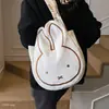 Bolso versátil de gran capacidad para mujer, lindo bolso de mano de peluche de conejo, estilo casual nuevo, bolso de hombro para ir al trabajo para otoño de 2026