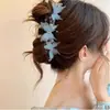 Nuevo Modelo 2025 Diseño Sencillo Pinza para el Cabello de Tiburón con Forma de Ola para la Parte Trasera de la Cabeza, Pinza Grande de Gama Alta para Mujeres