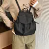 Mochila de cordón a cuadros estilo coreano para mujer, nuevo modelo 2026, mochila de gran capacidad para estudiantes y commuters, bolso escolar versátil estilo universitario