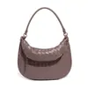 Bolso de media luna retro de moda, diseño simple, tejido a mano, para hombro, debajo del brazo, para el trabajo