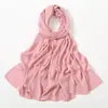 Bufanda de Chifón en Forma de Diamante con Bordes Pinzados, Color Sólido, Versátil, Moderna, Elástica, Transpirable, Chal Bufanda Larga, Más Vendida en Aliexpress