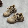 Tênis de Treino Alemão Tendência em Couro Genuíno 26 Primavera e Outono Novo Estilo Coreano com Cadarço Calçados Casuais Esportivos Cano Médio Moda Couro Bovino Feminino