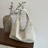 Bolsa de Hombro Plegable Estilo Coreano Perezoso Mochila de Color Sólido Artística Simple para Oficinistas Compras Viajes Bolso Versátil