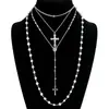 Cadena de Perlas Oceánicas de Venta Caliente Transfronteriza Europea y Americana Cadena para Clavícula de Mujer Colgante de Estrella de Mar y Concha Collar Multicapa Apilable Venta al por Mayor