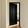 Puerta de madera negra vintage, puerta de dormitorio estilo italiano, puerta de casa, puerta de madera maciza lacada compuesta con moldura, puerta de sala de cocina de mediados de siglo